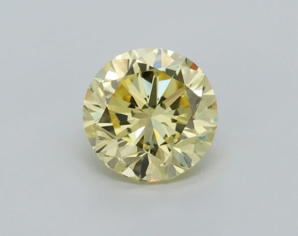 0.65 carat, Colour - Y5  Fancy Intense Yellow, Clarity - VS1, Shape - Round Brilliant Cut,  BDM