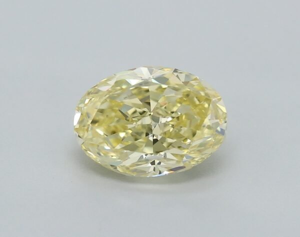 0.63 carat, Colour - Y4  Fancy Yellow, Clarity - VVS2, Shape - Modified Oval,  BDM