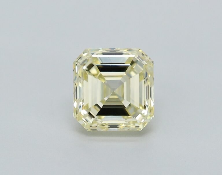 0.51 carat, Colour – Y2  Fancy Light Yellow, Clarity – VS1, Shape – Square Emerald,  BDM