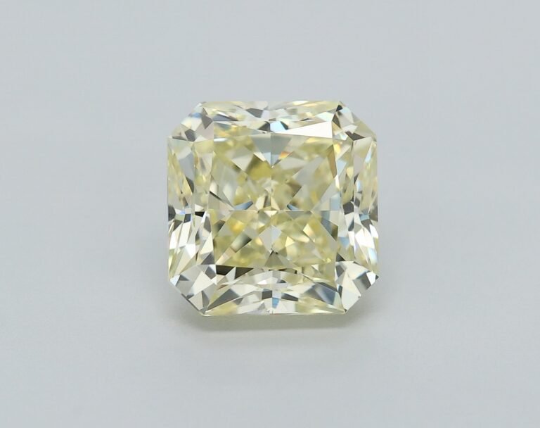 1.10 carat, Colour – Y1  Fancy Light Yellow, Clarity – VVS2, Shape – Square Radiant,  BDM