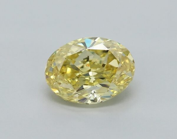 0.62 carat, Colour - Y6  Fancy Intense Yellow, Clarity - VVS2, Shape - Modified Oval,  BDM