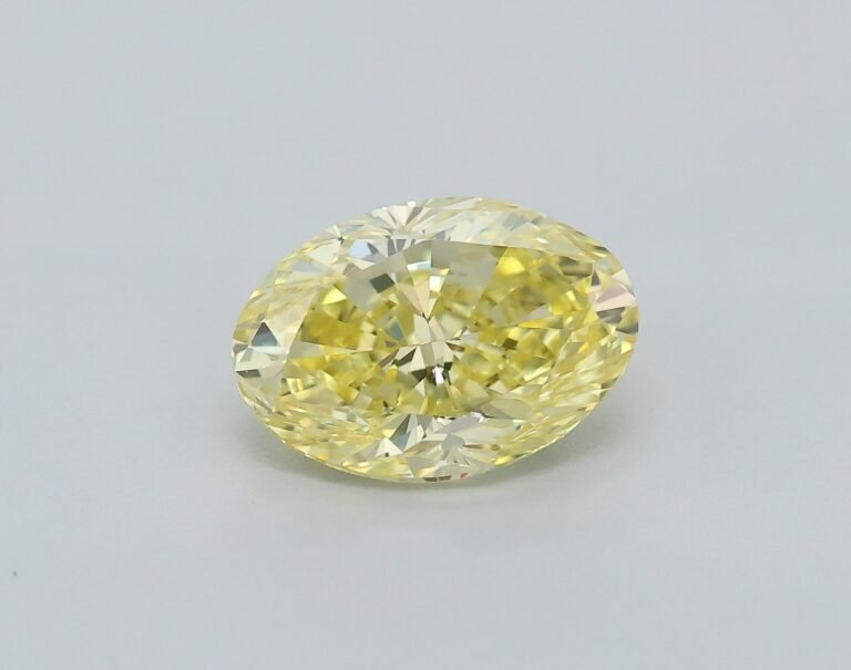 0.61 carat, Colour – Y5  Fancy Intense Yellow, Clarity – VS1, Shape – Oval,  BDM