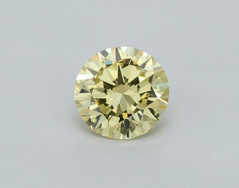 0.51 carat, Colour – Y5  Fancy Intense Yellow, Clarity – VS2, Shape – Round Brilliant Cut,  BDM