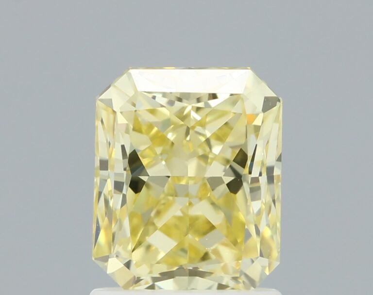 1.81 carat, Colour – Y5  Fancy Intense Yellow, Clarity – VS2, Shape – Radiant,  BDM