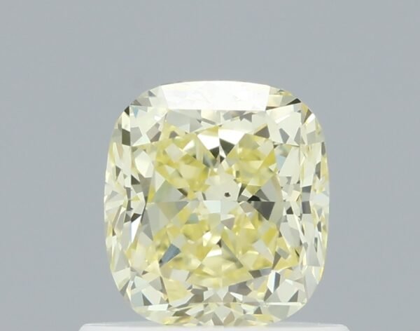 0.83 carat, Colour - Y2  Fancy Light Yellow, Clarity - SI1, Shape - Modified Cushion,  BDM