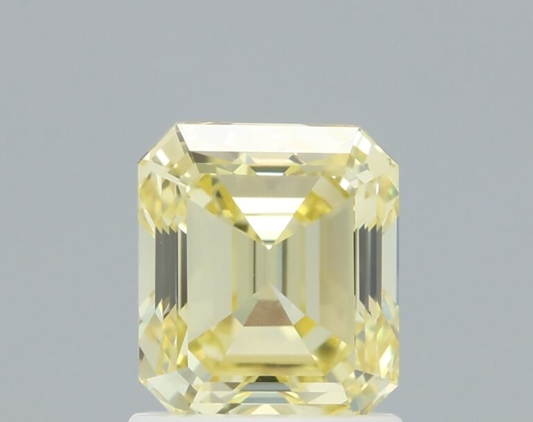 1.44 carat, Colour – Y4  Fancy Yellow, Clarity – VVS1, Shape – Emerald,  BDM