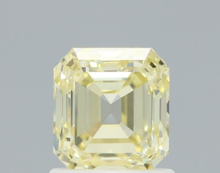 1.25 carat, Colour – Y4  Fancy Yellow, Clarity – VVS1, Shape – Emerald,  BDM