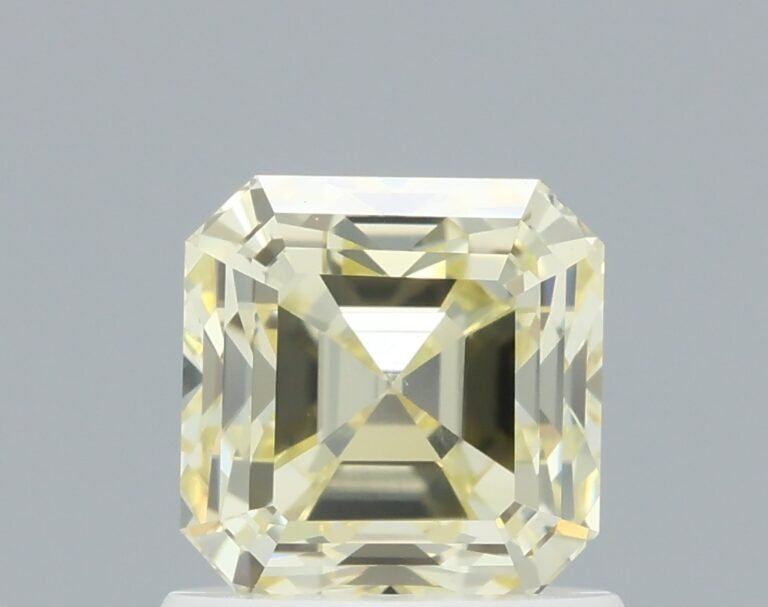 1.13 carat, Colour – Y2  Fancy Light Yellow, Clarity – VS2, Shape – Square Emerald,  BDM
