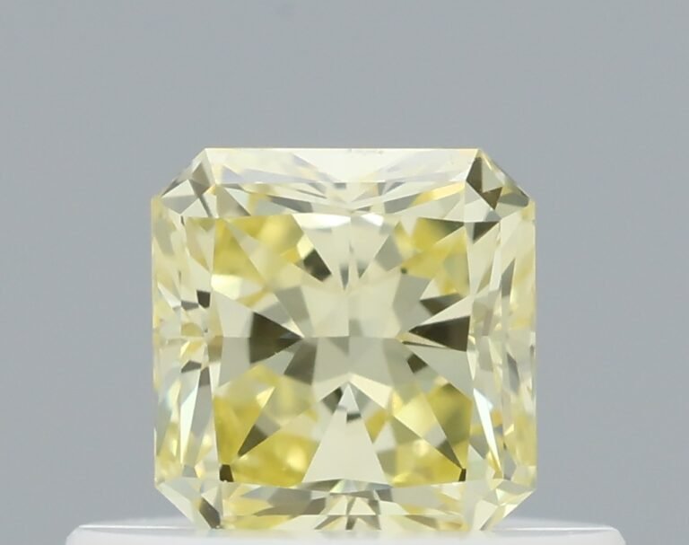 0.42 carat, Colour – Y4  Fancy Yellow, Clarity – VVS1, Shape – Square Radiant,  BDM