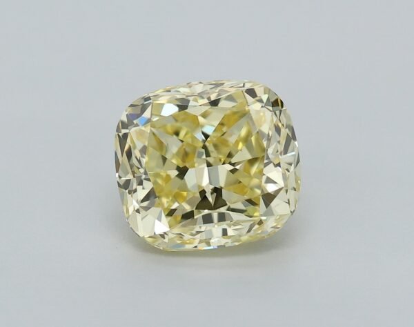 0.86 carat, Colour - Y4  Fancy Yellow, Clarity - SI1, Shape - Modified Cushion,  BDM