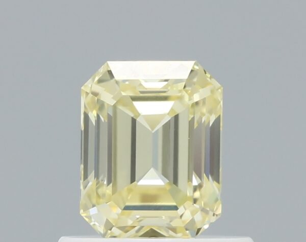 0.69 carat, Colour - Y3  Fancy Yellow, Clarity - VVS1, Shape - Emerald,  BDM