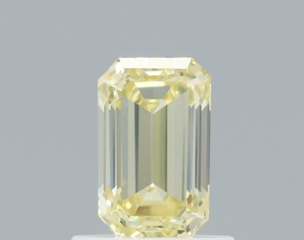 0.83 carat, Colour - Y4  Fancy Yellow, Clarity - VVS1, Shape - Emerald,  BDM