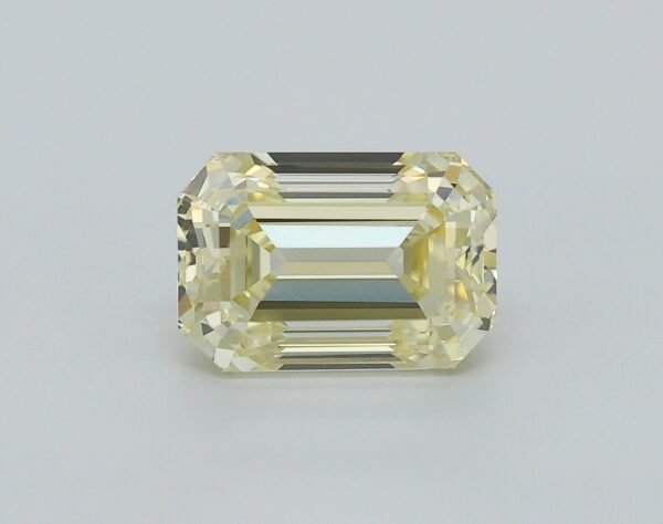 0.50 carat, Colour - Y3  Fancy Yellow, Clarity - VVS2, Shape - Rectangular Emerald,  BDM