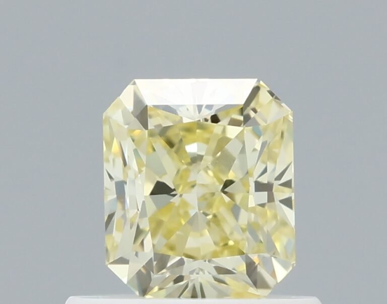 0.73 carat, Colour – Y3  Fancy Yellow, Clarity – VVS1, Shape – Radiant,  BDM