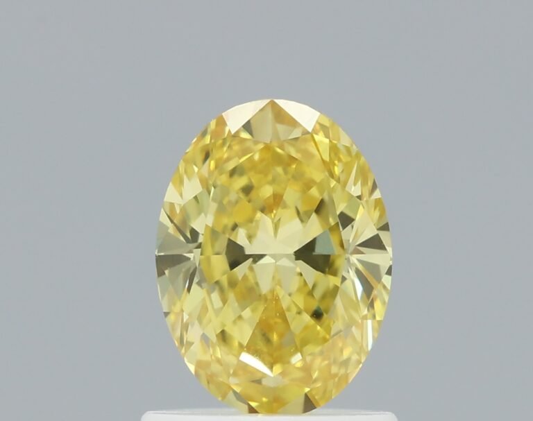 1.09 carat, Colour – Y7  Fancy Vivid Yellow, Clarity – VS1, Shape – Modified Oval,  BDM