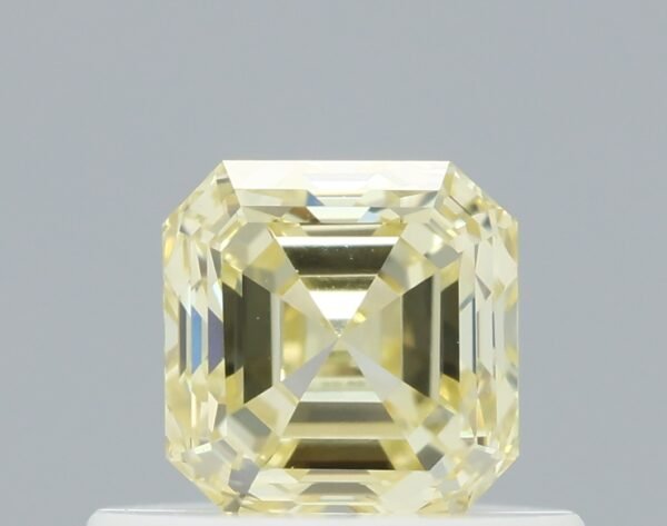 0.53 carat, Colour - Y3  Fancy Yellow, Clarity - VVS2, Shape - Square Emerald,  BDM