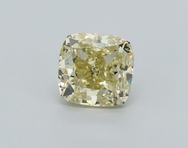 0.65 carat, Colour - Y2  Fancy Light Yellow, Clarity - VS2, Shape - Modified Cushion,  BDM