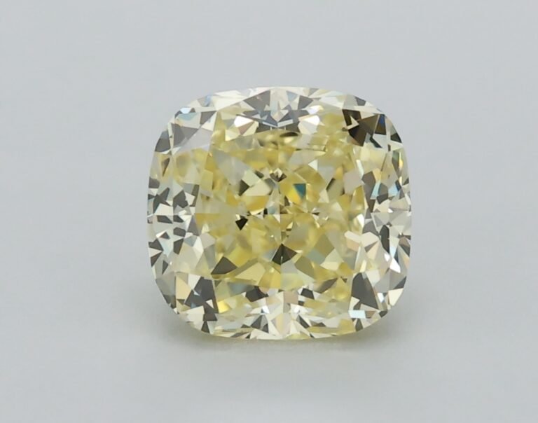 0.72 carat, Colour – Y3  Fancy Yellow, Clarity – VS1, Shape – Modified Cushion,  BDM